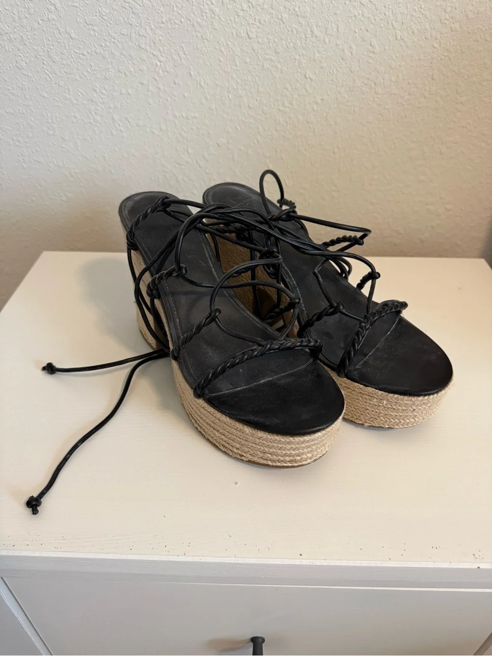 MARC FISHER wrap platform heels